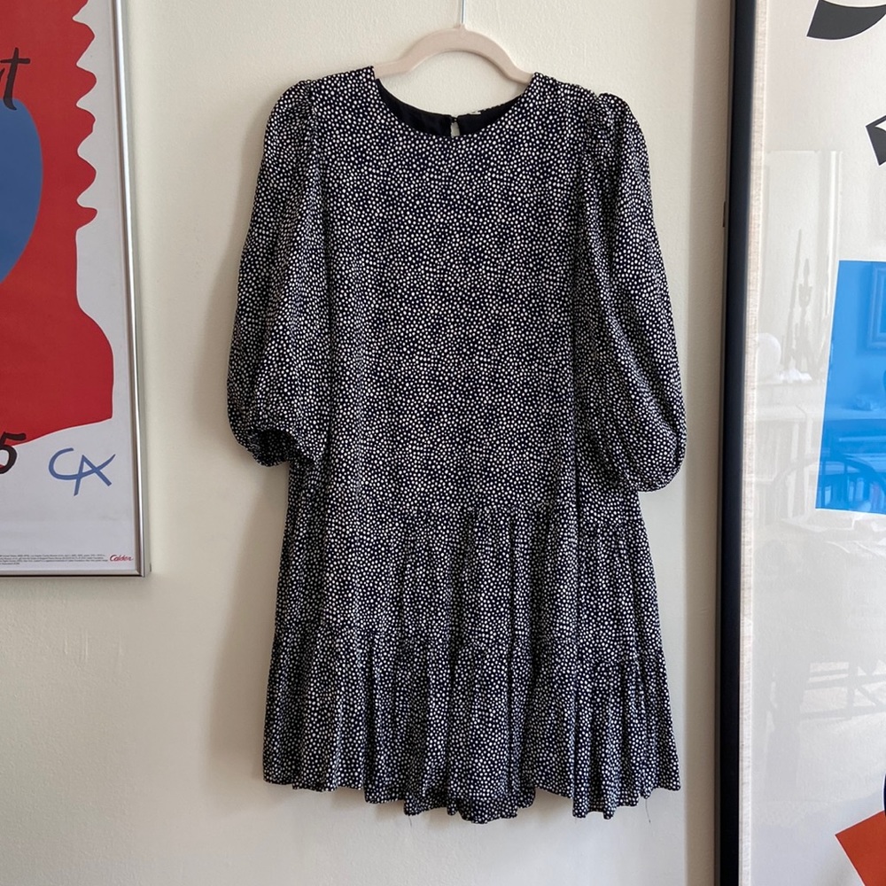 Zara Dot Ruffle Swing Mini Dress